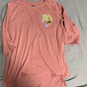 Old Navy Kids Coral Long Sleeve Tee with Sequin Design